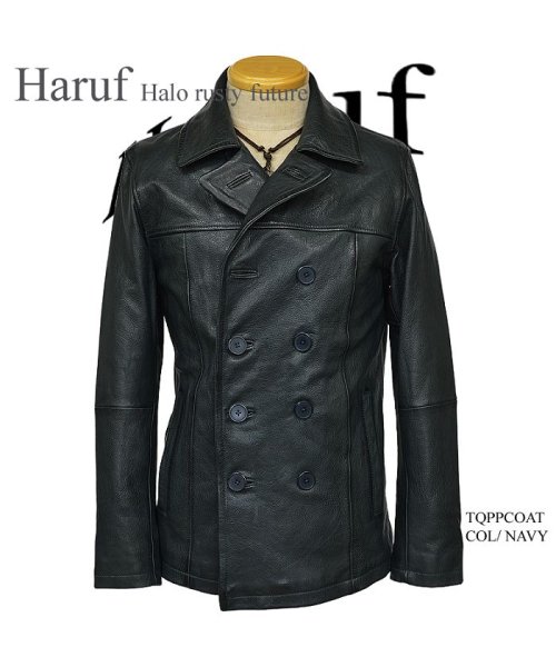 ピーコート レザーコート メンズ 本革 革ジャン レザージャケット ミリタリーコート pコート 本革コート ダブルライダースジャケット TQPPCOAT 