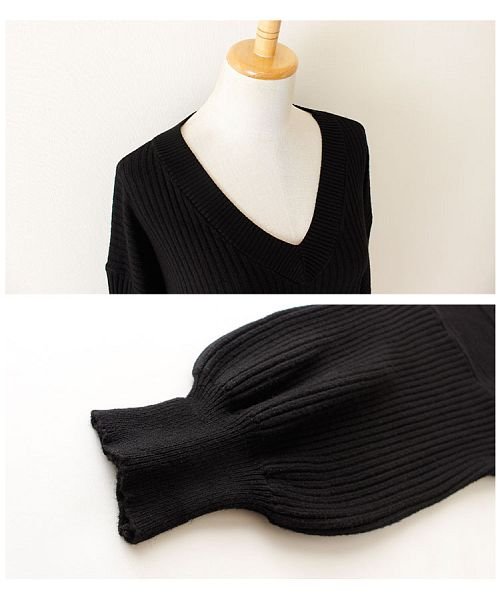 Sawa a la mode(サワアラモード)/シンプルなぽわん袖のリブニットトップス/img15