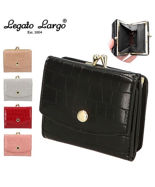 BACKYARD FAMILY(バックヤードファミリー)/Legato Largo レガートラルゴ クロコ型押し がま口三ツ折りサイフ LJ－G0841/img01