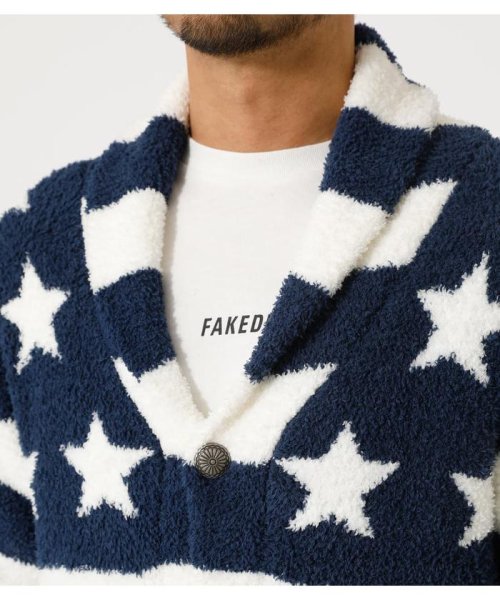 AZUL by moussy(アズールバイマウジー)/STARS&STRIPES SHAWL CARDIGAN/img14