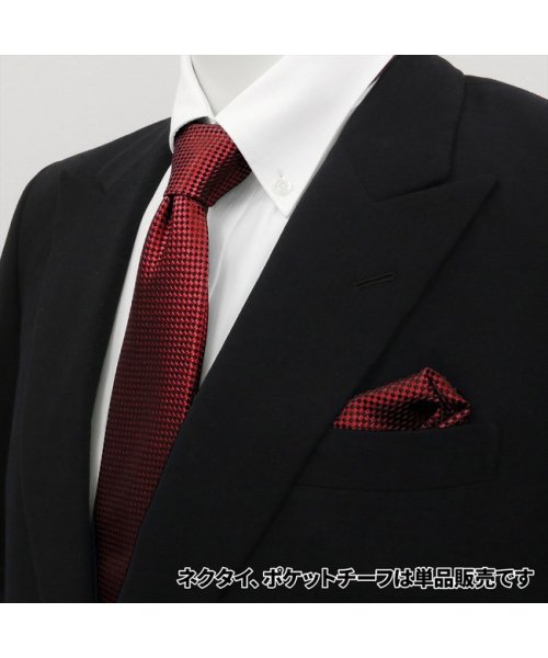 TOKYO SHIRTS(TOKYO SHIRTS)/ポケットチーフ絹100% エンジ バスケット織柄/img05