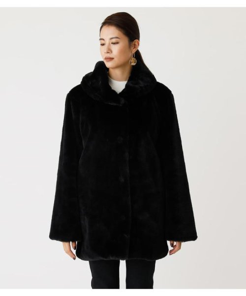 AZUL by moussy(アズールバイマウジー)/SHAWL COLLAR ECO FUR COAT/img03