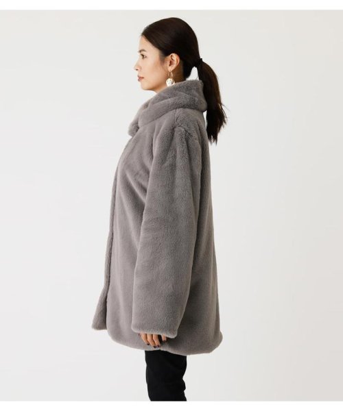 AZUL by moussy(アズールバイマウジー)/SHAWL COLLAR ECO FUR COAT/img20