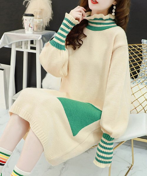 クーポン開催中 セール 50 Off ワンピース ゆったり ワンピ 春秋冬 体型カバー ミニワンピース クルーネック ひざ丈 ミニミニストア Miniministore Magaseek