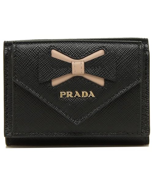 PRADA(プラダ)/プラダ 財布 PRADA 1MH021 2B7S F0G28 SAFFIANO LEATHER サフィアーノ レザー ツートーン リボン レディース 三つ折り財/img04