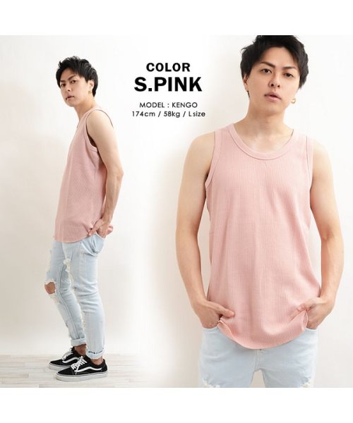 1111clothing(ワンフォークロージング)/【ワッフルロングタンクトップ】  ストリート系 レディース メンズ ロングタンク タンクトップ ノースリーブ インナー トップス カットソー  韓国ファッション/img07