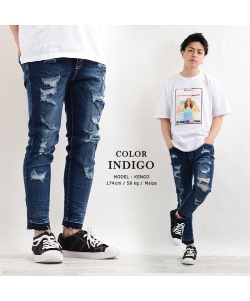 セール 10 Off ダメージデニム デニムパンツ メンズ レディース 韓国 ファッション 秋 冬 ペアルック カップル お揃い スキニーパンツ ボトムス 服 ジーパン ジーンズ 2 ワンフォークロージング 1111clothing Magaseek