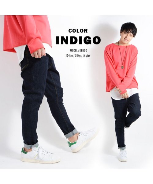 1111clothing(ワンフォークロージング)/サルエルパンツ メンズ サルエル デニム スキニー スキニーパンツ スキニーデニム ジーンズ ジーパン メンズ ストレッチ サルエル 黒 黒パン くろぱん 黒ス/img07