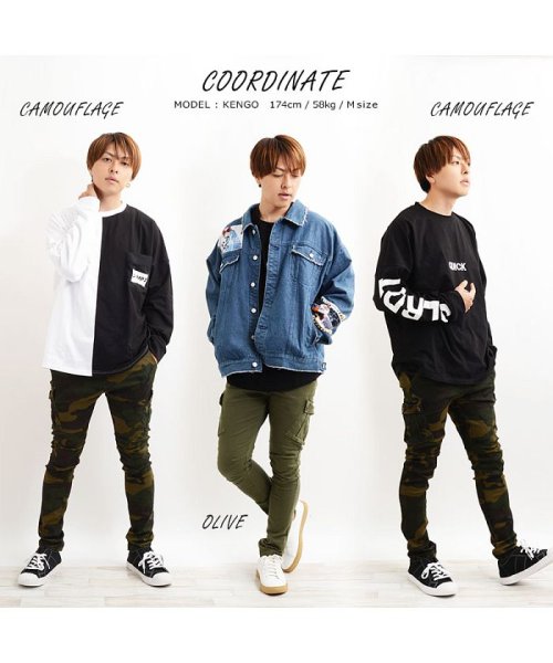 1111clothing(ワンフォークロージング)/カーゴパンツ メンズ 韓国 ファッション パンツ テーパード スキニー ボトムス 韓国ファッション スリム 細身 伸縮性 2019 秋 冬 秋服 冬服 秋物 冬/img14