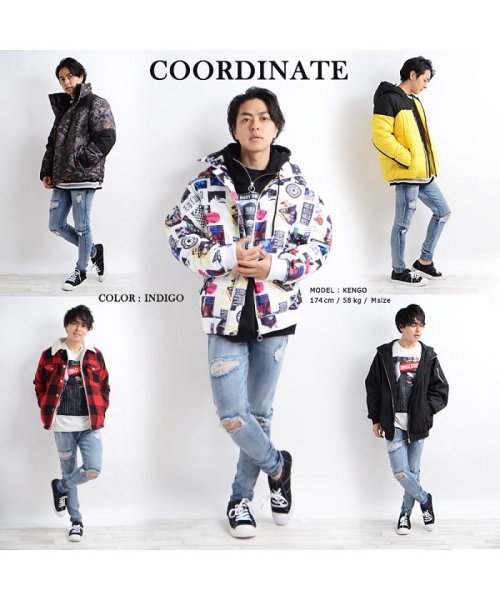 1111clothing(ワンフォークロージング)/ダメージジーンズ ダメージデニム  メンズ レディース 韓国 ファッション ブラック スキニー パンツ スキニーデニム スキニージーンズ ハードダメージ ジーン/img09