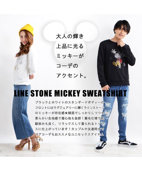 1111clothing(ワンフォークロージング)/ディズニー ペアルック ミッキー 男女兼用 トレーナー カップル メンズ レディース トップス 全身 可愛い カワイイ オシャレ お洒落 Mickey お揃い /img03