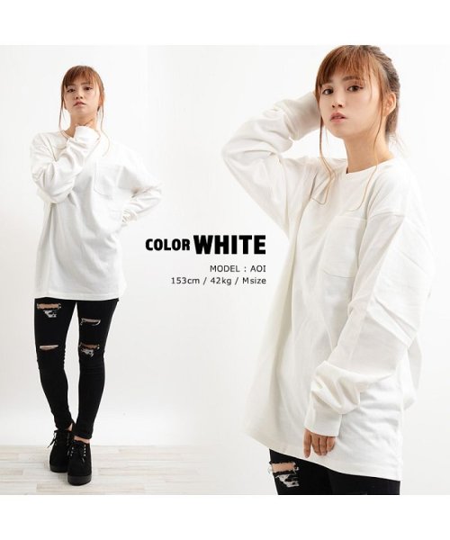 1111clothing(ワンフォークロージング)/トップス 長袖 tシャツ ビッグtシャツ メンズ レディース 韓国 ファッション 韓国ファッション ペアルック カップル お揃い 服 カットソー 白 グレー ネ/img05