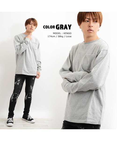 1111clothing(ワンフォークロージング)/トップス 長袖 tシャツ ビッグtシャツ メンズ レディース 韓国 ファッション 韓国ファッション ペアルック カップル お揃い 服 カットソー 白 グレー ネ/img07