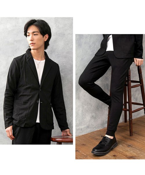 セール 上下セット スウェットテーラードジャケットとジョガーパンツ トップイズム Topism Magaseek