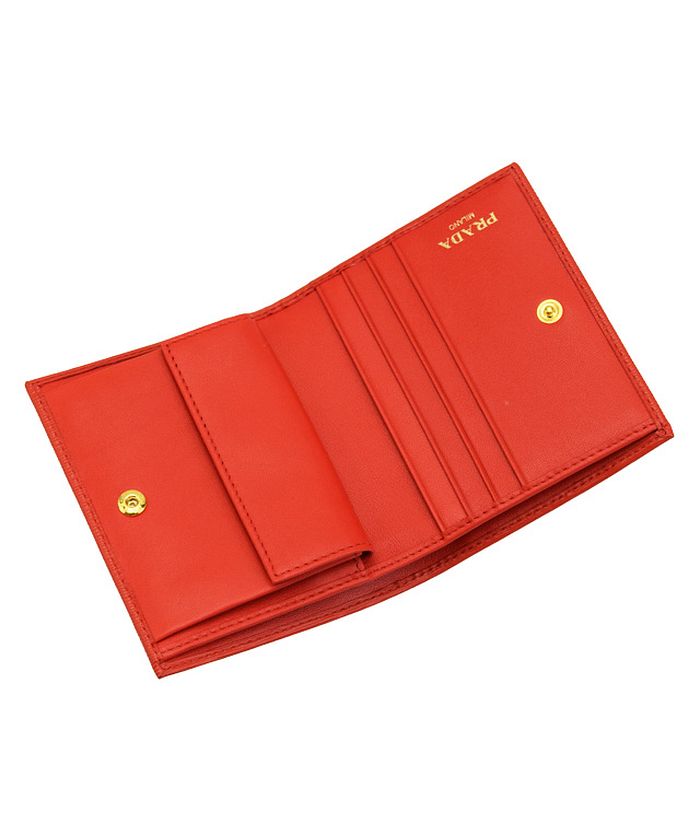 プラダ PRADA 財布 折財布 二つ折り ミニ コンパクト レザー 1MV204