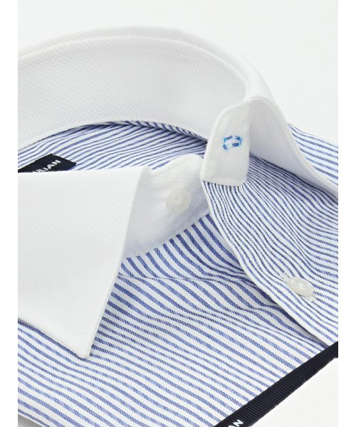 TAKA-Q(タカキュー)/綿100% 形態安定 レギュラーフィット ワイドカラークレリック長袖シャツ/img02