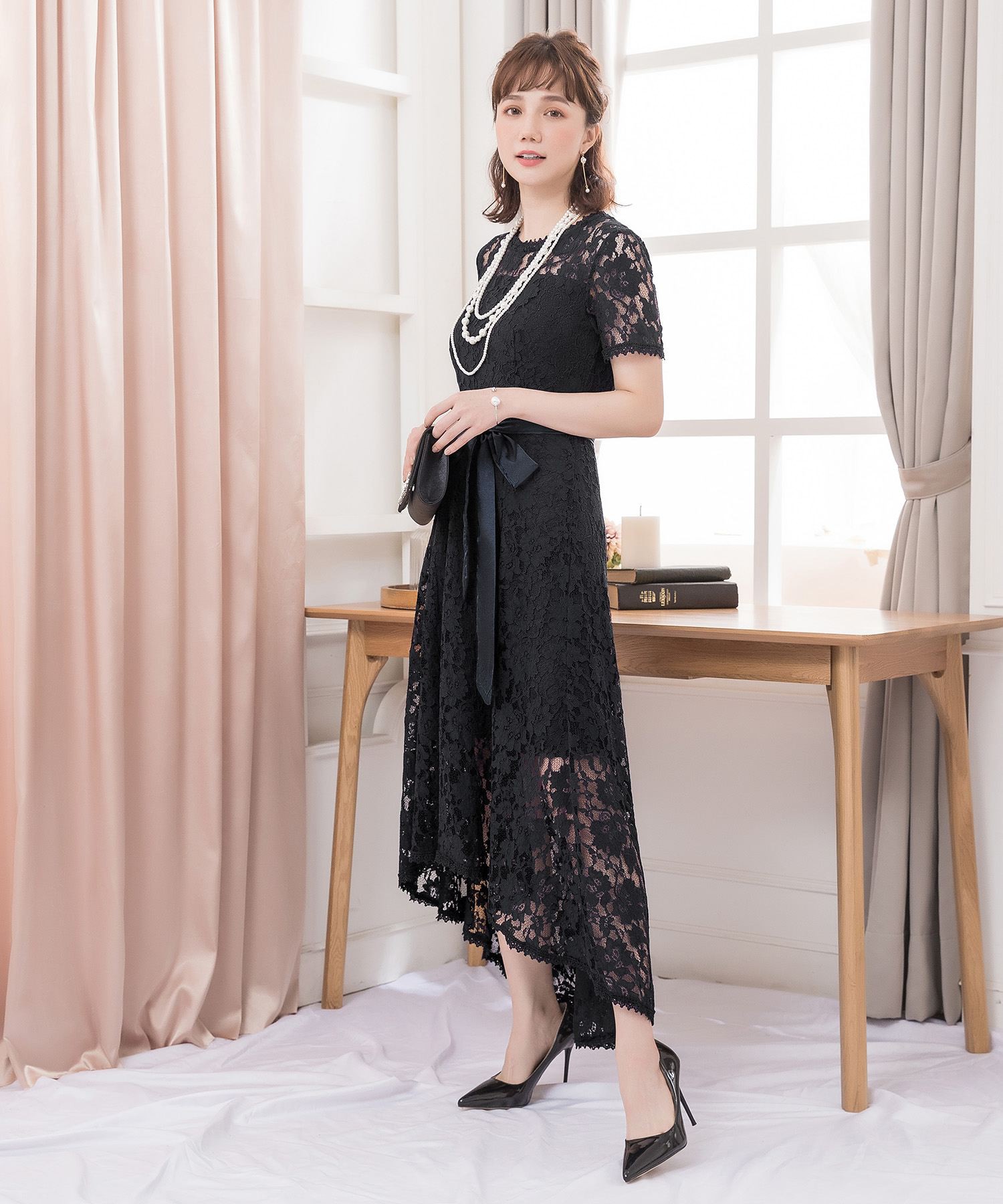 流行に 値下げ フィッシュテール ワンピース 総レース 50 Off