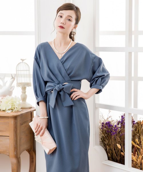 カシュクールネックウエストリボンワンピースドレス ドレス スター Dress Star Magaseek カシュクールネックウエストリボンワンピースドレス ドレス スター Dress Star Magaseek