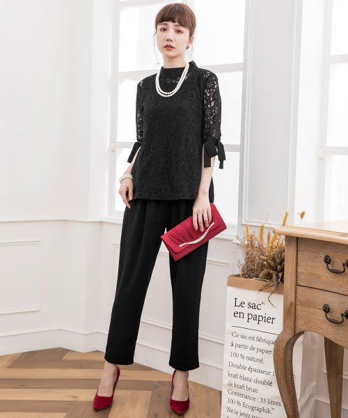レース ペプラムトップスセットアップドレス 結婚式ワンピース お呼ばれパーティードレス ドレス スター Dress Star Magaseek
