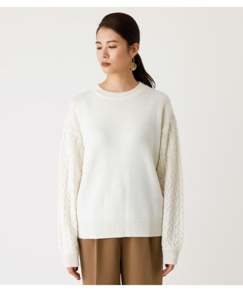 AZUL by moussy(アズールバイマウジー)/ARM CABLE KNIT TOPS/img03