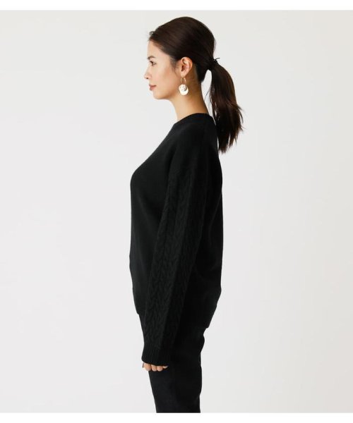 AZUL by moussy(アズールバイマウジー)/ARM CABLE KNIT TOPS/img12