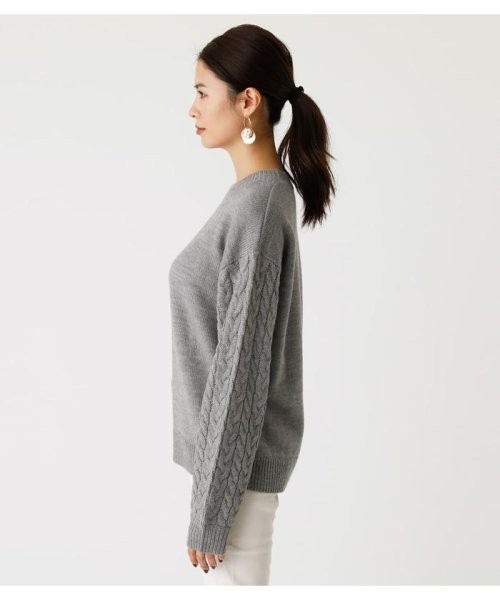 AZUL by moussy(アズールバイマウジー)/ARM CABLE KNIT TOPS/img28