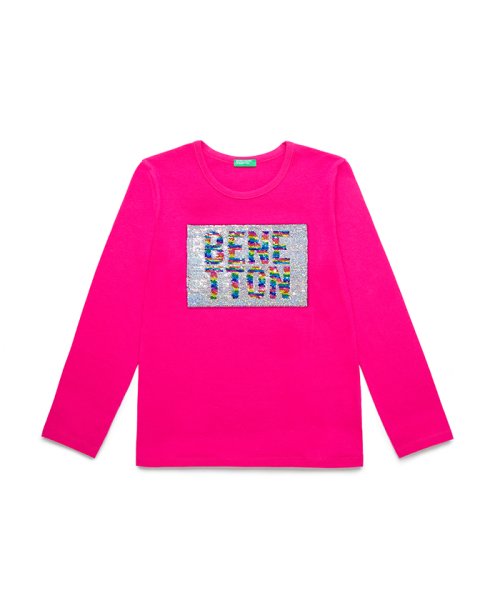 BENETTON (UNITED COLORS OF BENETTON GIRLS)(ユナイテッド　カラーズ　オブ　ベネトン　ガールズ)/リバーシブルスパンコールロゴ長袖Tシャツ・カットソー/img09