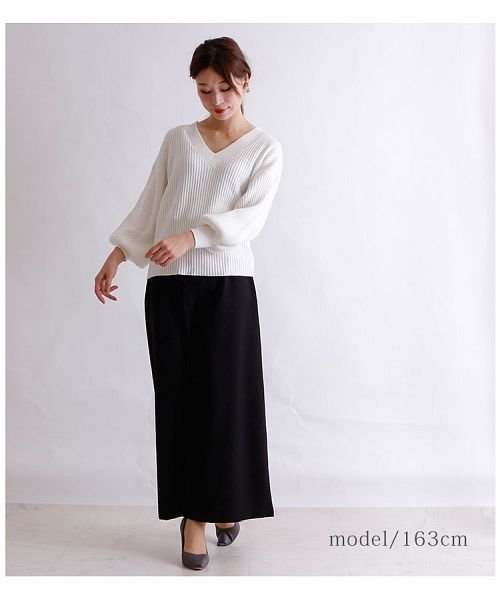 Sawa a la mode(サワアラモード)/シンプルなぽわん袖のリブニットトップス/img01