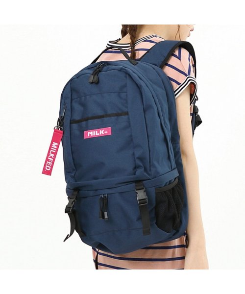 G.NINE(ジーナイン)/MILKFED ミルクフェド NEO BIG BACKPACK BAR リュック バックパック レディース 通勤 通学 ナイロン ボックスロゴ ストリート カジ/img15