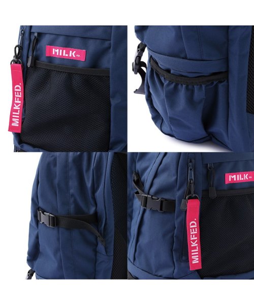 G.NINE(ジーナイン)/MILKFED ミルクフェド NEO EMBROIDERY BIG BACKPACK BAR リュック バックパック レディース 通勤 通学 ナイロン ボックス/img10