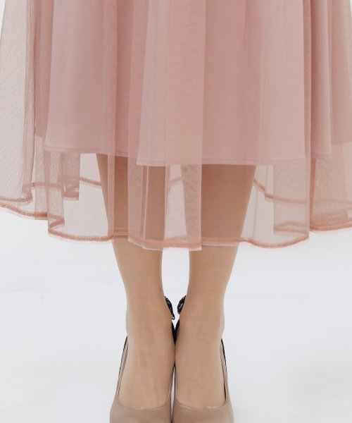 ハイネックチュールドレス・結婚式・お呼ばれワンピース・パーティードレス 結婚式 二次会 同窓会