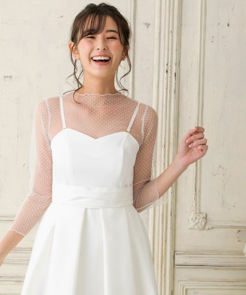 結婚式 ウエディングドレス ドットチュールインナー付き フレアショートウェディングドレス フォルムフォルマ Form Forma Magaseek