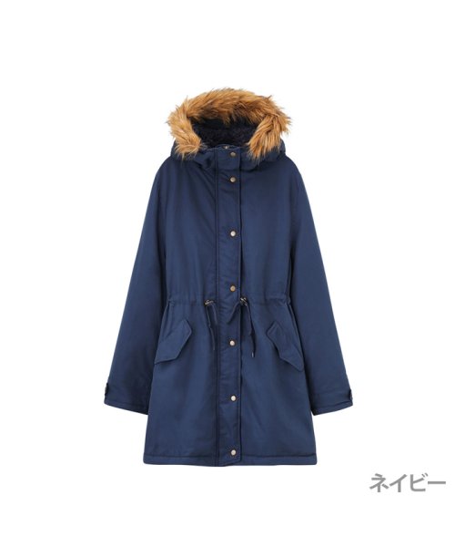 MAC HOUSE(women)(マックハウス（レディース）)/Navy ネイビー 裏ボアモッズコート DT196－WO001/img11