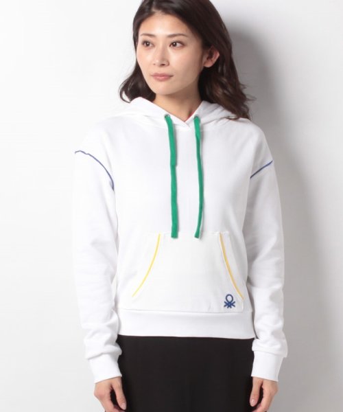 BENETTON (women)(ベネトン（レディース）)/マルチカラーステッチスウェットフードパーカー/img19