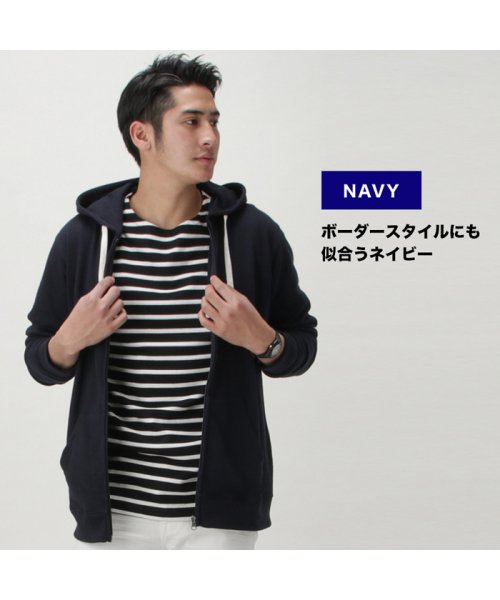 MAC HOUSE(men)(マックハウス（メンズ）)/Navy ネイビー 裏毛ジップパーカー MH/03664SS/img09