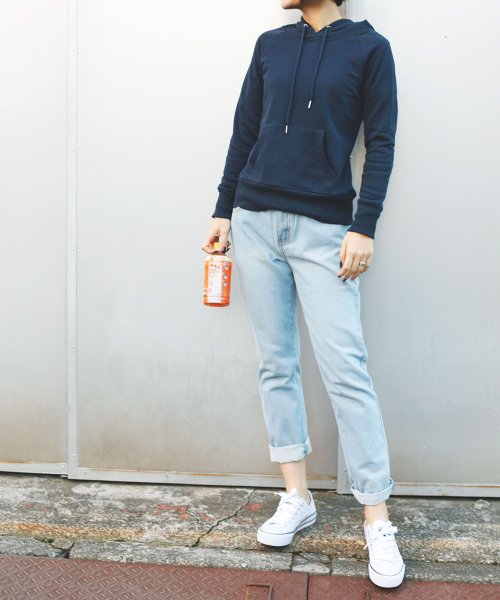 コットンラグランプルオーバー パーカー レディース ロングスリーブ プルオーバー トップス フード ラグラン スウェット 無地杢グレー Aimoha アイモハ Aimoha Magaseek