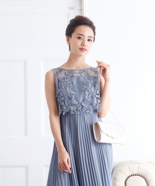 ロング丈ノースリーブレースプリーツワンピースドレス ヴィータフェリーチェ Vitafelice Magaseek