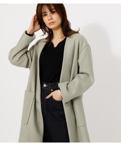 AZUL by moussy(アズールバイマウジー)/COLLARLESS MIDY COAT/img18