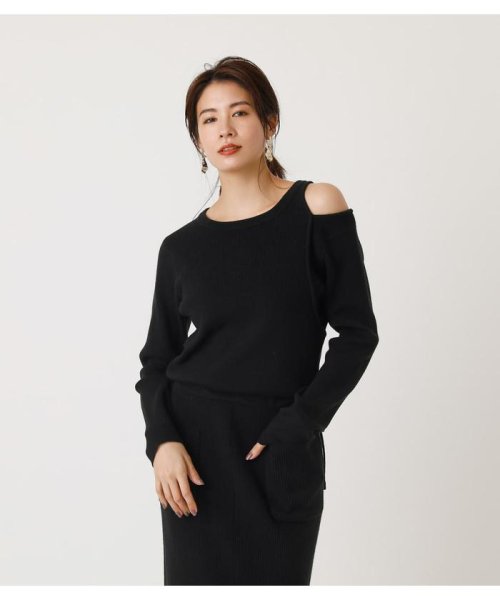 AZUL by moussy(アズールバイマウジー)/SHOULDER SLIT KNIT ONE－PIECE/img02