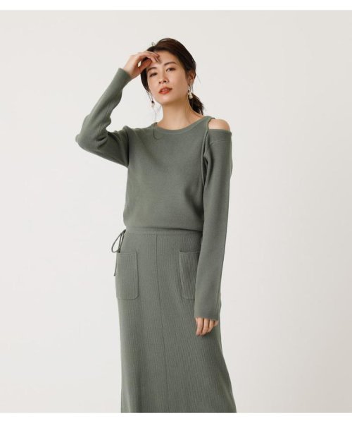 AZUL by moussy(アズールバイマウジー)/SHOULDER SLIT KNIT ONE－PIECE/img17