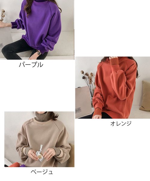 クーポン セール 25 Off Tシャツ スウェット プルオーバー トレーナー レディース トップス 長袖 ハイネック カットソー 裏起毛 重ね着風 セイヘイショップ Seiheishop Magaseek