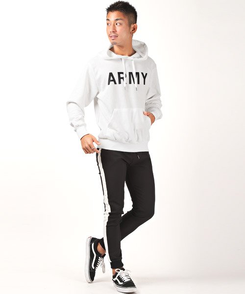 Armyパーカー パーカー メンズ 長袖 プリント Army ストリート系 ラグスタイル Luxstyle Magaseek