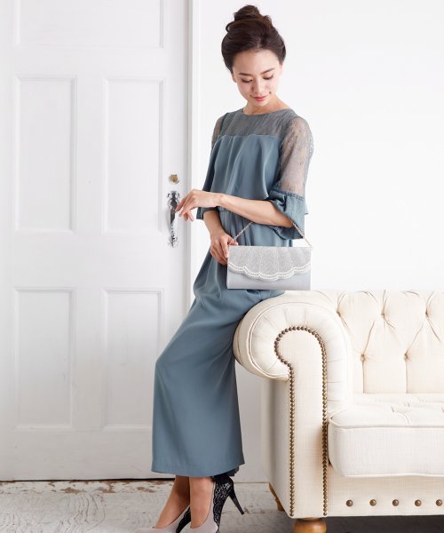 ロング丈七分袖レースワンピースドレス 結婚式 袖あり パーティードレス フォーマルドレス お呼ばれ ドレス ミセス 二次会 同窓会 成人式 ゴム 透け感  XU1571141554(12155円)