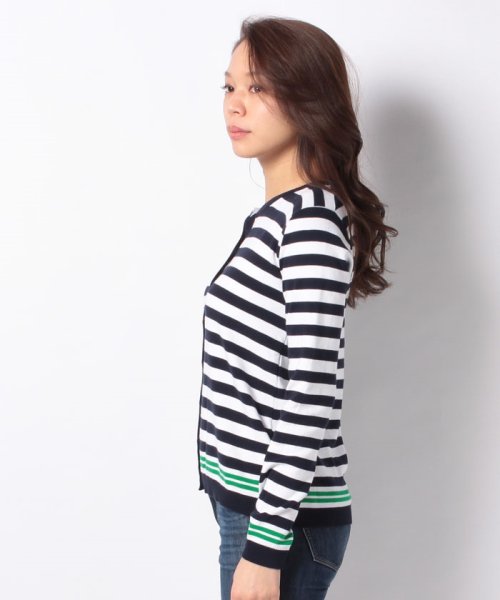 BENETTON (women)(ベネトン（レディース）)/コットンクルーネック長袖ボーダーカーディガン/img06