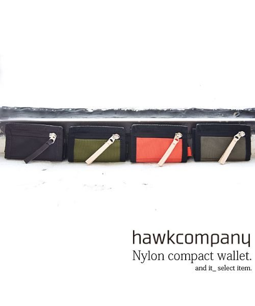 and it_(アンドイット)/ホークカンパニー HAWKCOMPANY 撥水ナイロンコンパクトウォレットレディース 財布 ウォレット ブラック オリーブ グレー オレンジ コンパクト ミニ財/img03