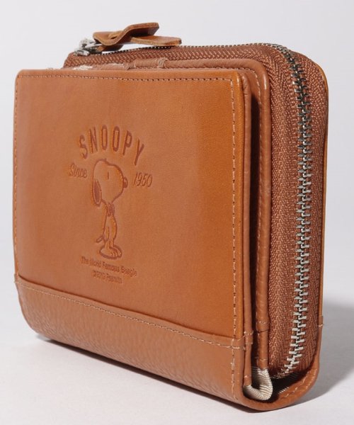 SNOOPY Leather Collection(スヌーピー)/SNOOPY/スヌーピー/蝶ネクタイ柄二つ折り財布/本革/img02