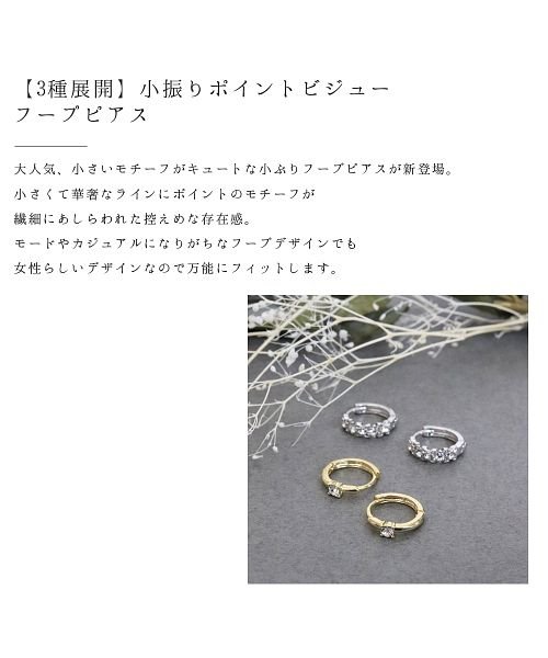 ninon(ニノン)/【3種展開】小振りポイントビジューフープピアス/img01