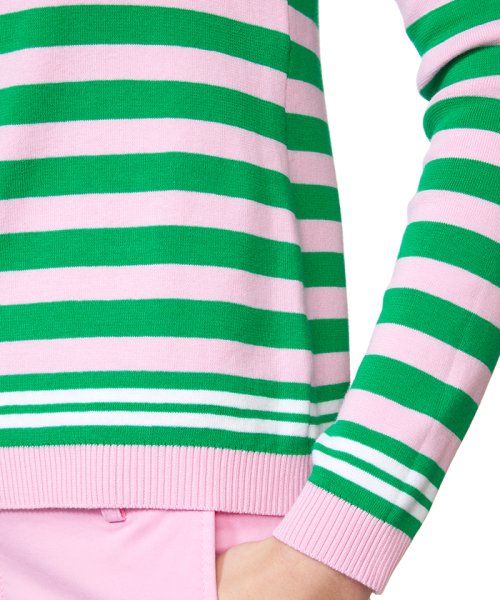 BENETTON (women)(ベネトン（レディース）)/コットンクルーネック長袖ボーダーカーディガン/img14