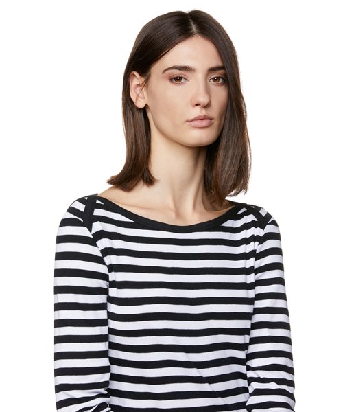 BENETTON (women)(ベネトン（レディース）)/コットンボートネックボーダー7分袖Tシャツ・カットソー/img03