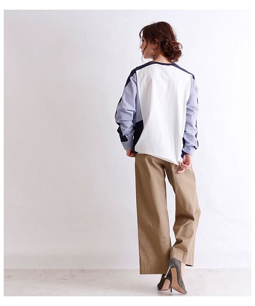 Sawa a la mode(サワアラモード)/シャツ風切り替えの長袖トップス/img05